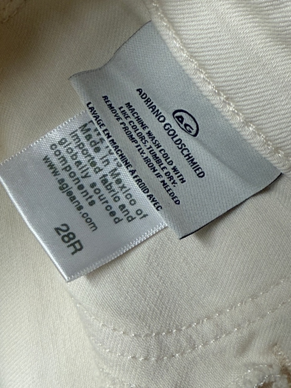 AG women’s Farrah Ankle Seamless Off-White high rise skinny Jeans size 28 - Picture 9 of 14